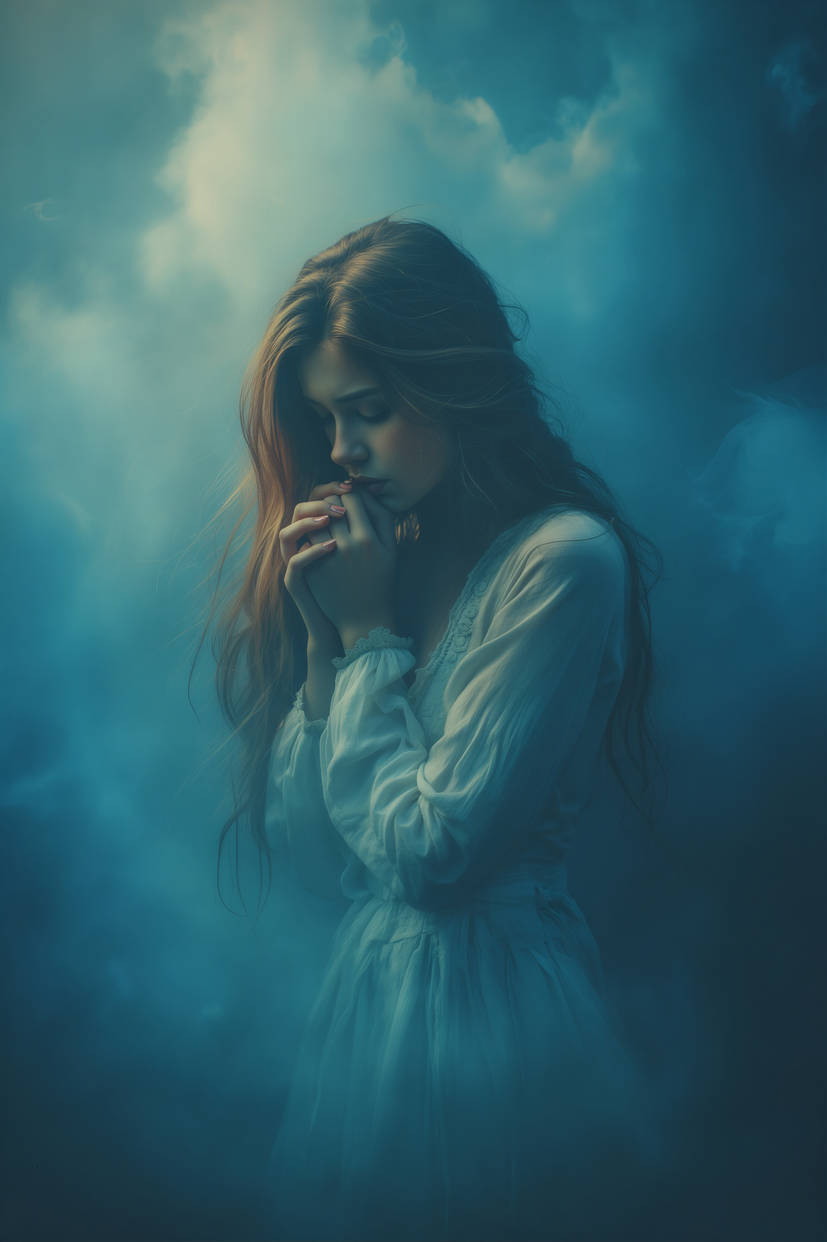 A figure in prayer